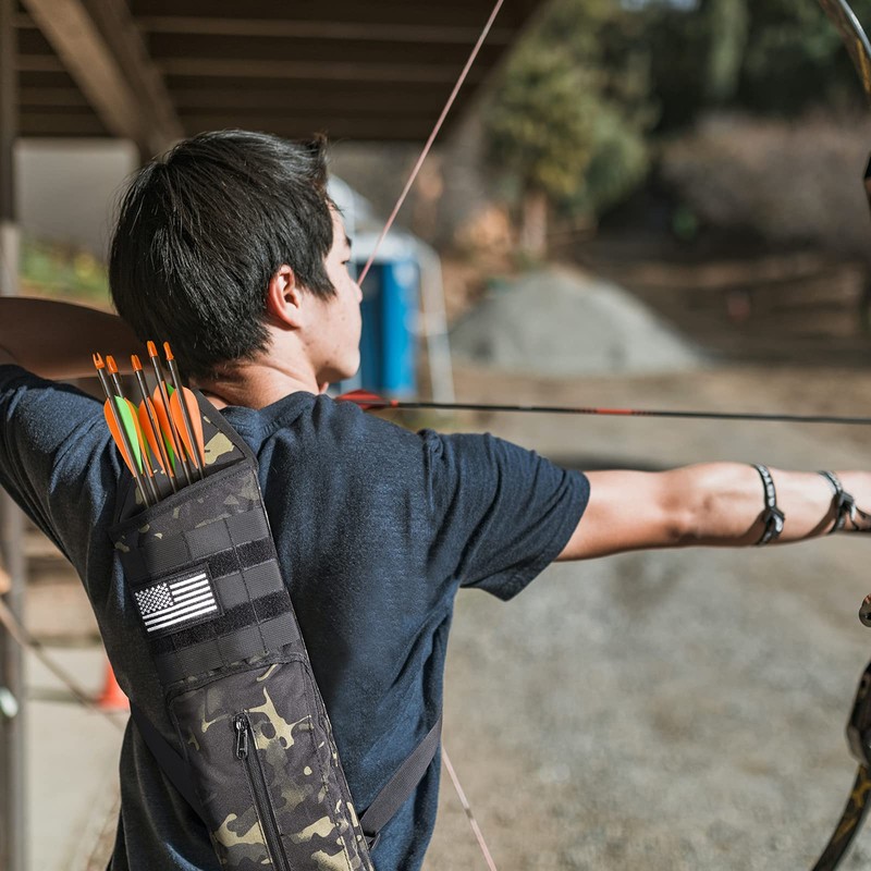 G4Free Archery Deluxe Canvas Back Arrow Quiver Hunting Target Arrow