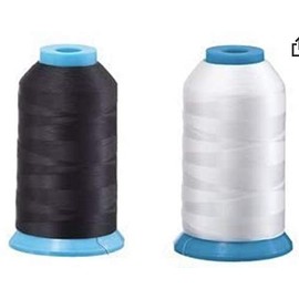 Juego de 2 bocinas de hilo enorme para máquina de coser y bordar, 1 negro y 1 blanco, 5500 yardas cada una, poliéster – Embroidex – 90 peso