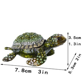 Turtle Trinket Box Turtle Figurine Jewelry Boxes Hinged Trinket Boxes
