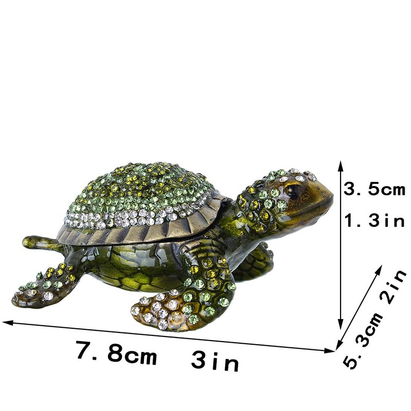 Turtle Trinket Box Turtle Figurine Jewelry Boxes Hinged Trinket Boxes
