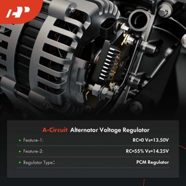 A-Premium Alternator Voltage Regulator Replacement for Mitsubishi Lancer VIII 2007-2022 Outlander II 2006-2012 Citroen C-Crosser Peugeot 4007, 14V