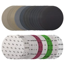 Pack of 36 Sandpaper 125 mm Velcro Wet Dry Random Orbital Sandpaper 800/1000/1200/1500/2000/2500/3000/4000/5000 Sandpaper Random Orbital Sander for Round Sanding Discs 125 mm Metal