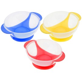 Black Duck Brand Set of 3 Suction Bowls 13.5oz in Non-Slip Bowls, Easy-to-Use Suction Base for Secure Placement