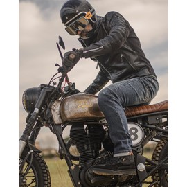 IRON JIA'S PU Leather Motorcycle Jacket with CE Armor for Motorbike Riding Jacket Windproof All Seasons