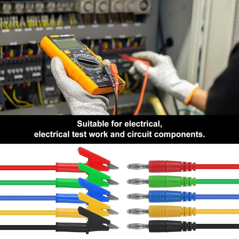 Banana plug to alligator clip, 4mm banana plug test line,
