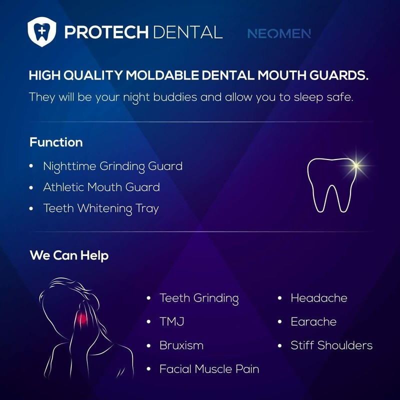 Neomen Professional Dental Guard, stop snoring, Stops Bruxism,2 Sizes, Pack