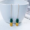 Miniblings Pineapple Necklace Earrings Miniblings Pendant Chain Earrings Golden Summer