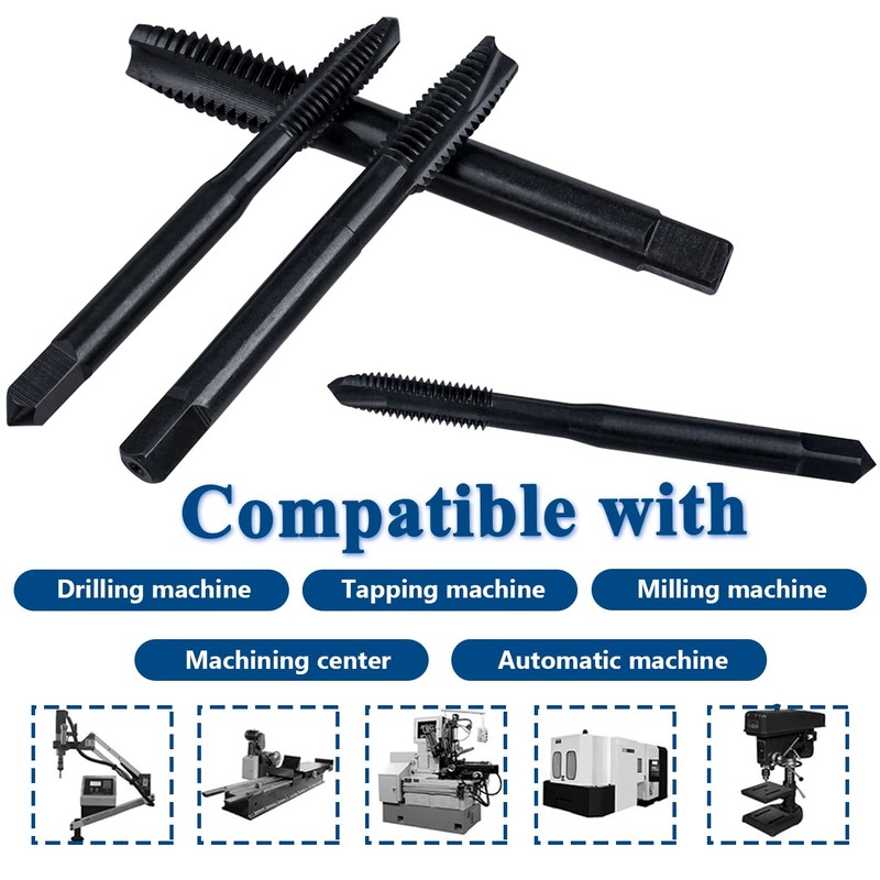 Bestgle 7 Pcs Straight Flute Tap Set Thread Taps HSS