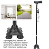 Height Adjustable Aluminum Alloy Cane with T Handle 4-pronged Pivot