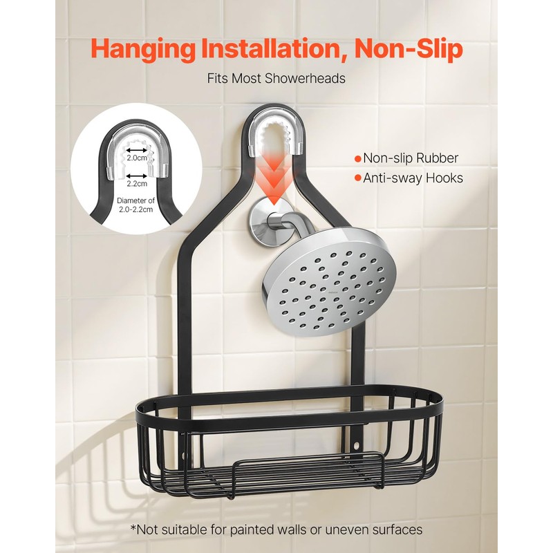 VEVOR Shower Caddy, 3-Tier Hanging Bathroom Shower Storage Organization Shelves