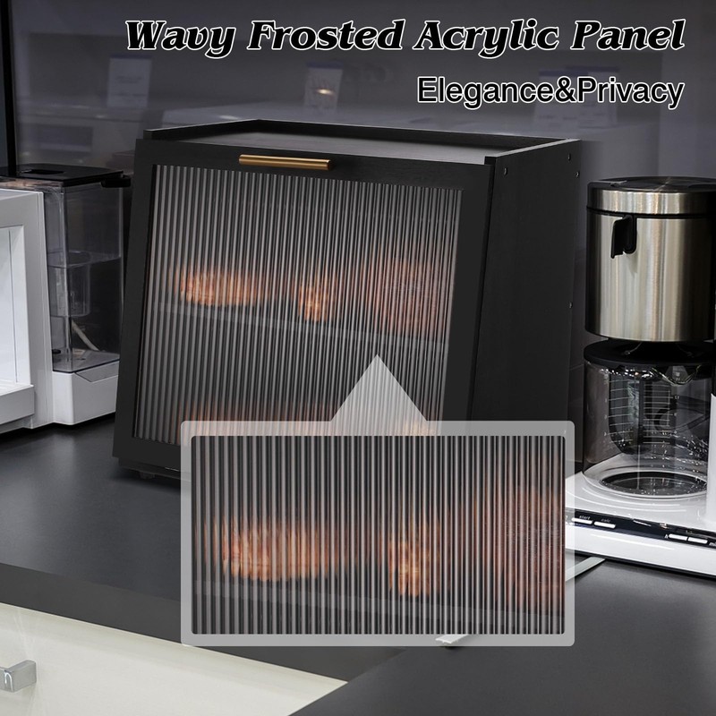 Joyvilla Double Layer Bamboo Bread Box for Kitchen Countertop, Bread