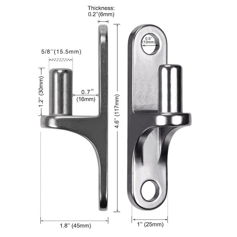 304 Stainless Steel Gate Hinges, Heavy Duty 2 Pack Wall