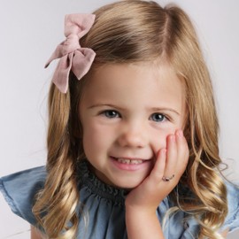 Precious Pieces Sterling Silver Simulated Sapphire CZ September Birthstone Ring for Baby, Girl or Pinky, Size 4