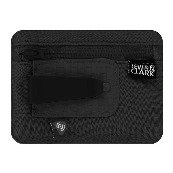 Lewis N. Clark RFID-Blocking Hidden Clip Stash Travel Belt Wallet, Black, One Size