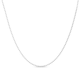 KEZEF Sterling Silver Womens Ball Bead Chain Necklace 1.2mm – Made in Italy, No Tarnish, Perfect for Pendants or Dog Tags – 36" Ball Bead Necklace for Women & Men