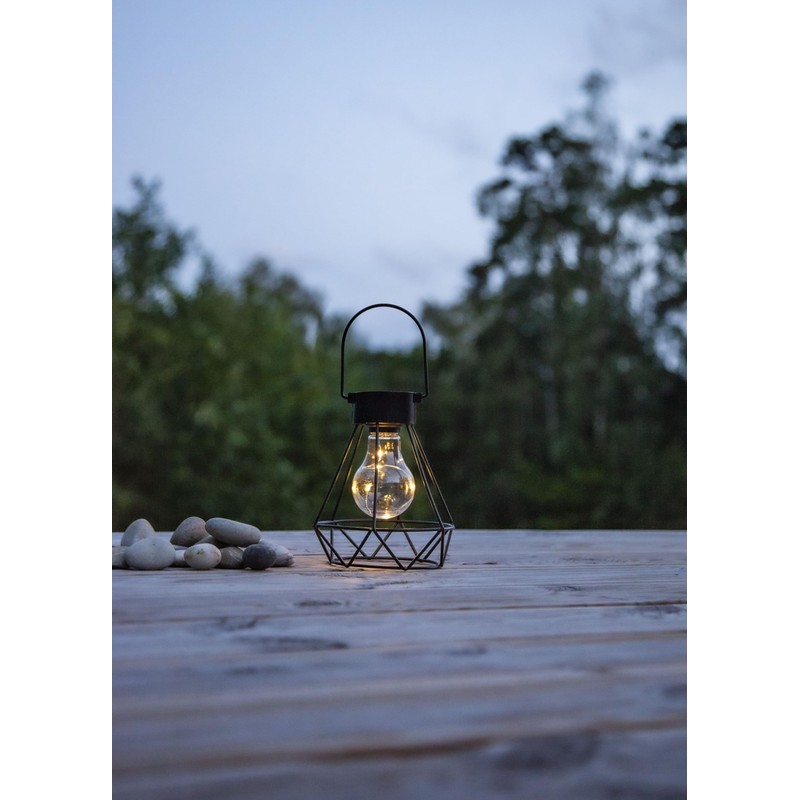 Best Season 481-49 LED Solar Lantern, Patio Lighting, Black, Approx.
