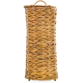AuldHome Basket Toilet Paper Storage; Toilet Paper Holder Woven Water Hyacinth Bathroom Tissue Organizer