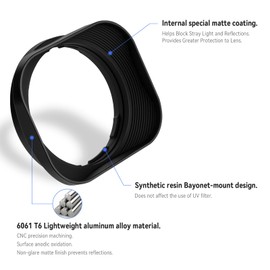 Haoge Metal Square Lens Hood for Panasonic LEICA DG SUMMILUX 25mm f/1.4 ASPH lens LH-P2514 dg25 25MM F1.4 H-X025 Bayonet designed