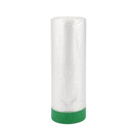 HOPESPANNER Pre-Taped Masking Film Plastic Cover PE Film Natural Fiber Material 1 Pc 1200x240cm / 39.37ftx94.49" White Dark Green