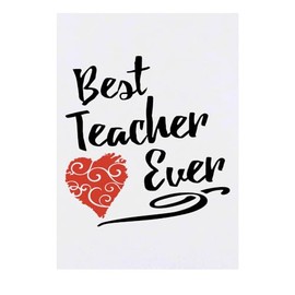 'Best Teacher Ever With Red Heart' Temporary Tattoo - Water Resistant, Skin-Safe, Non-Toxic Transfer (TO00074019)