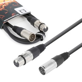 Power Dynamics PD Male Female DMX Cable 5-Pin XLR DJ Disco Lighting Signal Lead 1.5m (Pair)