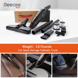 REECOO Cordless Stick/Handheld Vacuum Cleaner, 10-17Kpa 2-Level Powerful Suction,Fast Charging-Use Durable, Latest Household Vacuum Cleaners for Cleaning Flooring,Carpets,Car Seat,Sofas, Hair and Dust