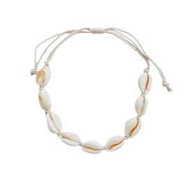 Shell anklet | Holiday ankle bracelet | Adjustable shell anklet | Festival jewellery | white cord ankle jewellery | Holiday ankle chain