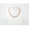 Choker Necklace with Balls and Pendant Drop of Light Pink