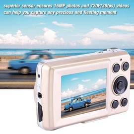 Mini Digital Camera Digital Camera Zoom 16x4x HD Video Camera 720P 30FPS High Definition for Adult/Elderly/Kids (Gold)