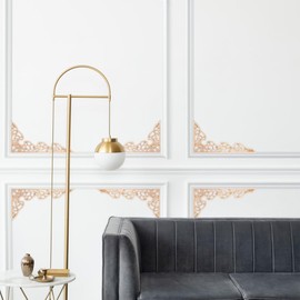 LIFKOME 2pcs Wooden Applique Wood Decoration for Furniture Doors Unpainted Solid Wood Decal for Cabinets Mirrors and Windows Diy Craft Projects