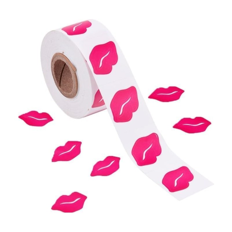 500 pegatinas de labios bronceadores, calcomanía autoadhesivo perforado rosado, estampado