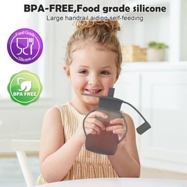 Reusable Silicone Baby Food Pouches: 2 Pack Baby Food Storage Refillable Squeeze Pouches for Toddler Kids Babies-Reusable pouches for Homemade Organic Purees Applesauce Yogurt Juices 4.78OZ Grey