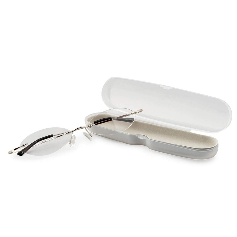 藤田光学 老眼鏡 携帯用 2.0 度数 テングラス 軽量 モデル シルバー TP-02