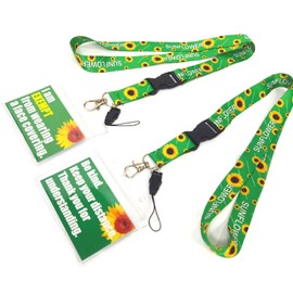 2 x Sunflower Neck Lanyard Phone Lanyard Neck Strap Sunflower ID Card Holder for Key Chains Badge Holder Cell Phones Bags Accessories Badge Lanyards