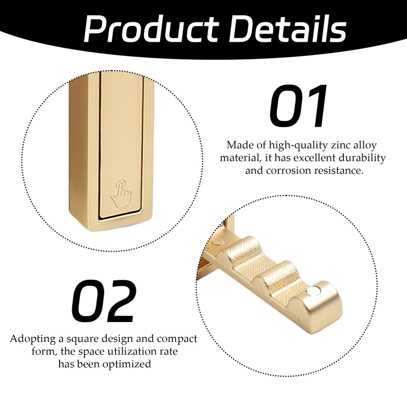 hioseyre 2 Pcs Foldable Wall Hooks,Gold Hooks for Hanging Heavy