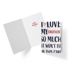 Karto Sweet Birthday Card for Brother - Large 5.5x8.5 inch Brother Birthday Cards - This Much