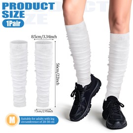 Hariendny Football Scrunch Leg Sleeve for Youth & Men, Men Scrunch Football Socks, Leg Compression Sleeve, White Calf Compression Sleeve for Running Soccer Basketball Tennis Hockey, 1 Pairs