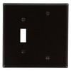 Leviton 2-Gang Combination Wallplate, 1-Toggle and 1-Blank, Midway Size, Thermoset,