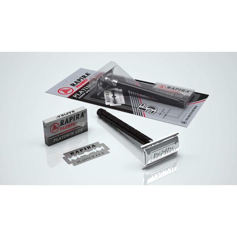 Rapira Platinum Lux Shaving Set (Razor + 5 Blades)
