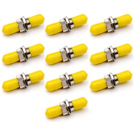 TEZONG ST Female to ST Female Fiber Coupler Singlemode/Multimode Simplex Fiber Optical Cable Flange Connector Adapter Coupler Yellow 10Packs
