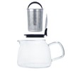 Forlife Bell Glass Teapot with Basket Infuser, 24-Ounce/730ml, Red