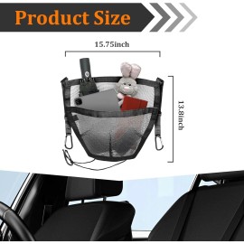 NoBrand Car Cache Purse Holder, Net Pocket Handbag Organizer Between Front Seats, Black