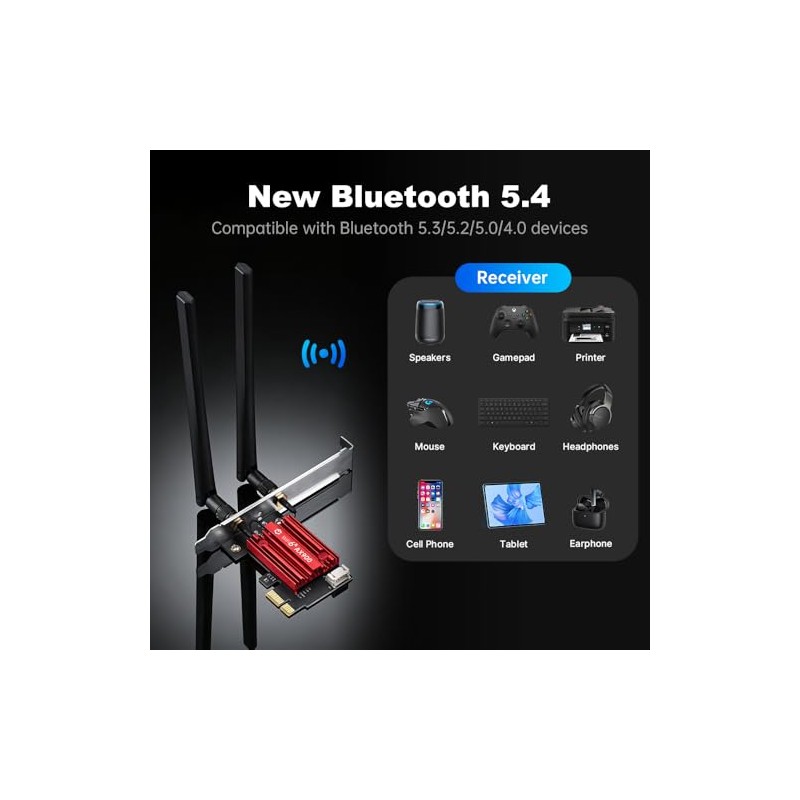 AX900 PCIe WiFi 6 Tarjeta de red de doble banda,