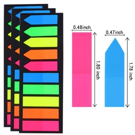 JANYUN 1600 Pieces Small Sticky Tabs for Page Markers, Morandi Sticky Note Tabs Page Markers Arrow Index Tabs for Note Classification Colored
