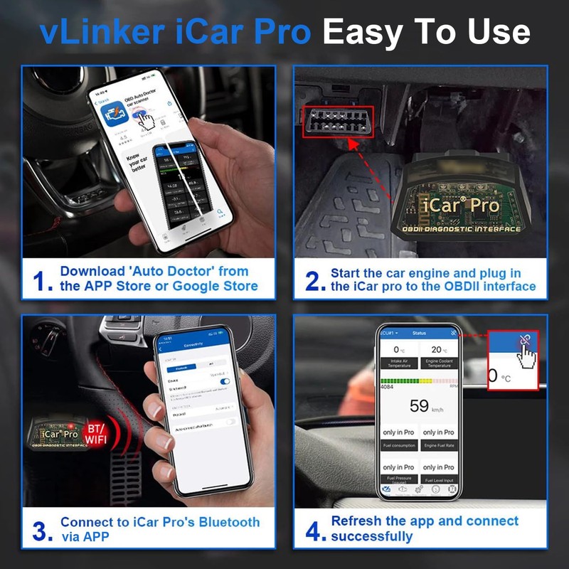 vLinker iCar Pro Mini OBD2 Bluetooth Scanner for iOS/Android OBD