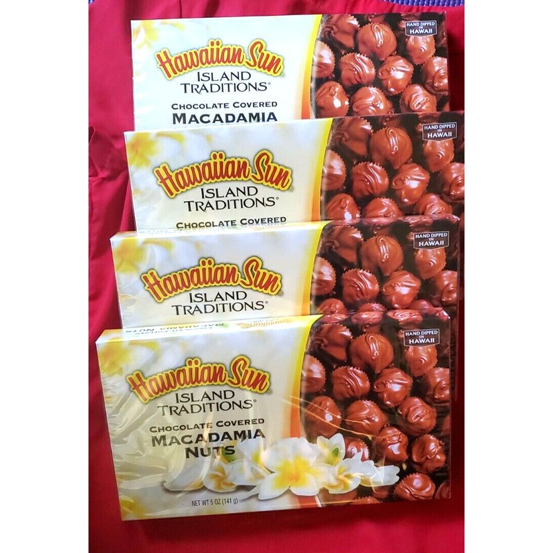 Aloha 6 PACK HAWAIIAN SUN ISLAND TRADITIONS CHOCOLATE COVERED MACADAMIA