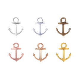 PH PandaHall 90pcs 3 Colours Anchor Charm Pendants Antique Vintage Pendant Nautical Anchor Sign Metal Charms Jewellery Making Accessories Bronze Antique Charm Mixed Colour 19 x 15 x 2 mm