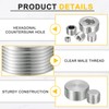 sourcing map 4Pcs Male Thread Socket Pipe Plugs, M12-1.5x10mm Stainless