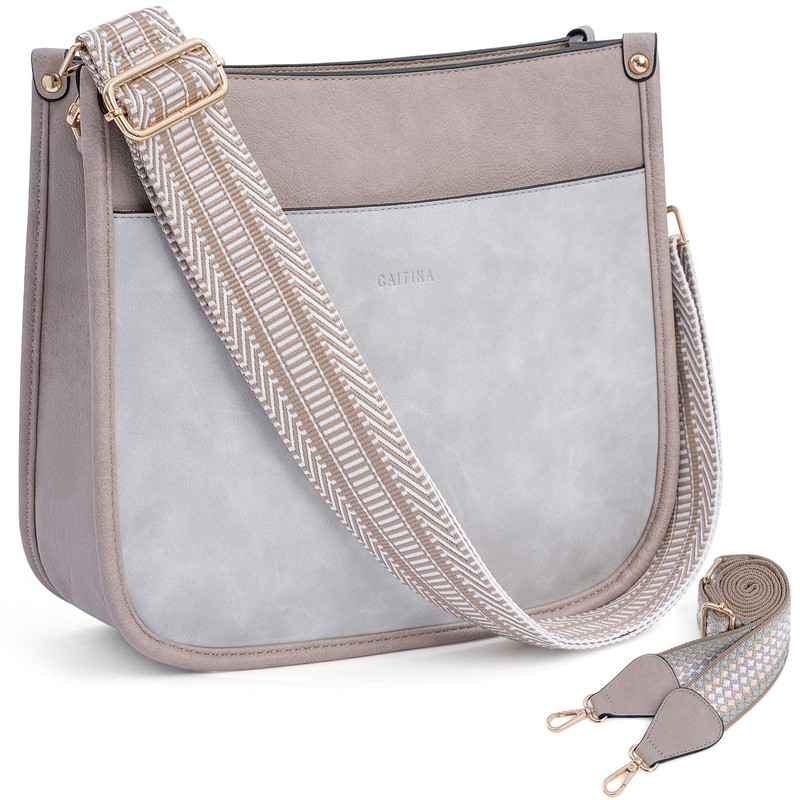 Caitina - Bolso bandolera de piel vegano para mujer, con