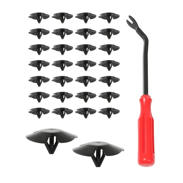 iolory 30PCS Car Hood Insulation Retainers,Bumper Retainer Clips with Fastener